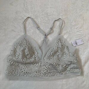 NEW aerie light gray lacy racerback‎ lightweight bralette - Medium